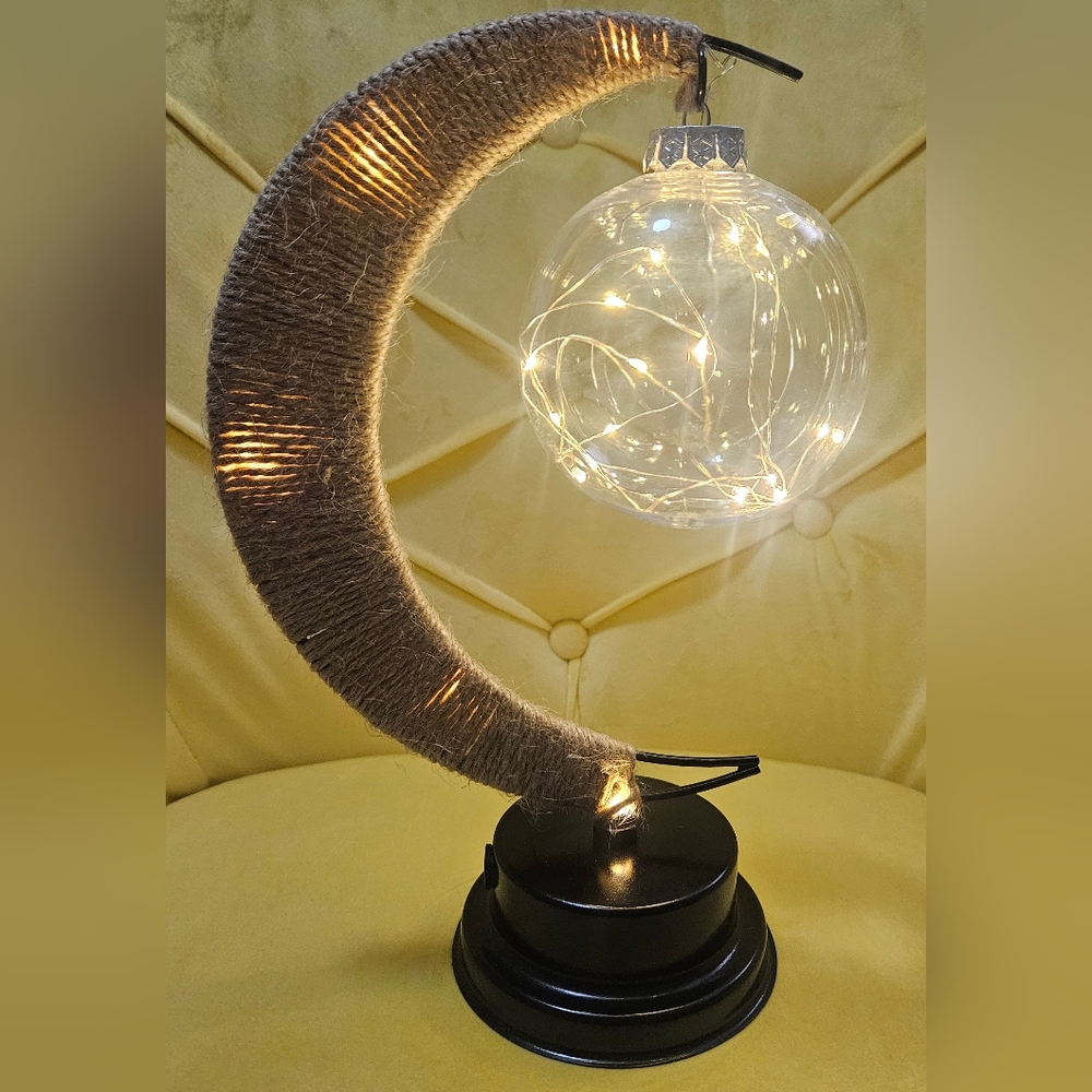 LED Hanging Moon Table Lamp Lunar Night Light EUC
